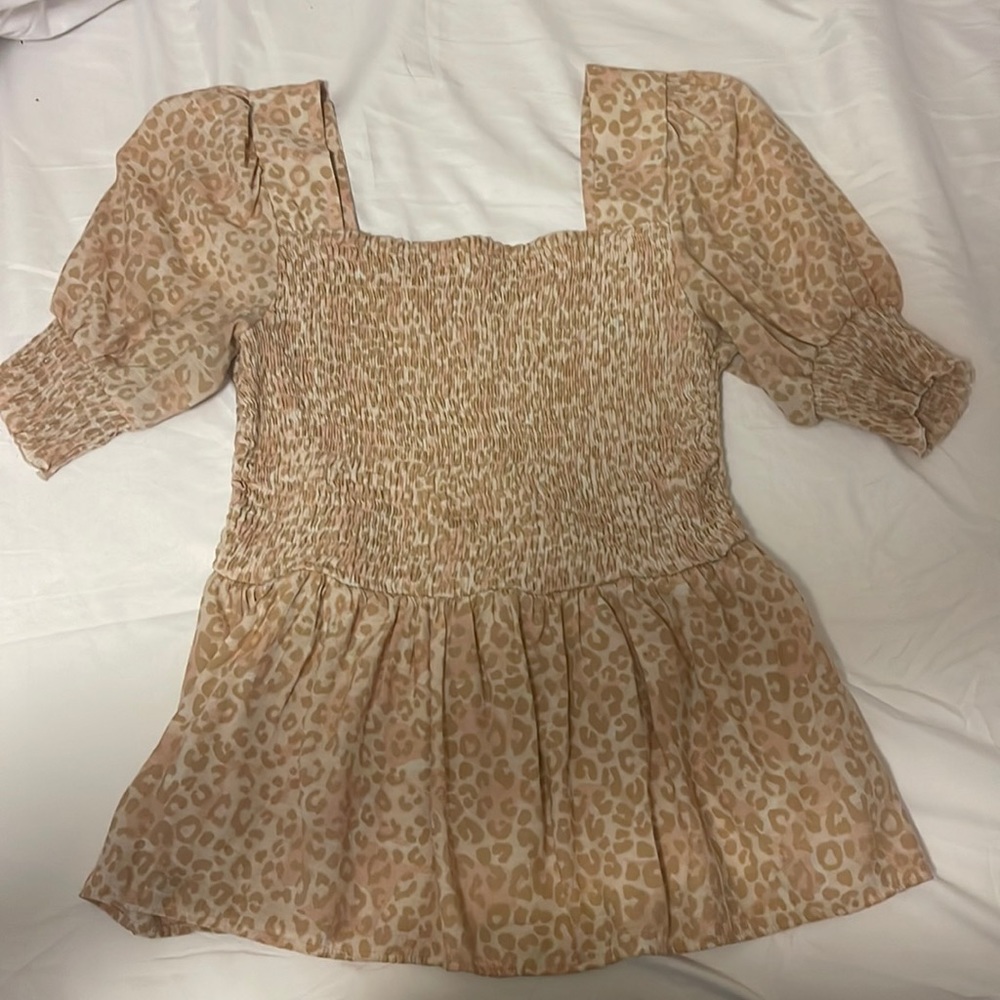 Pink cheetah print blouse